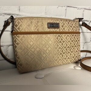 Tommy Hilfiger Tan Patterned Shoulder Bag